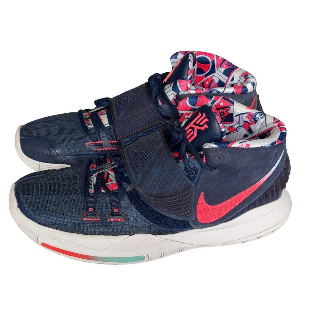 Nike Kyrie 6 USA Men's Size 9.5 Navy Crimson Sneakers BQ4630-402 Basketball